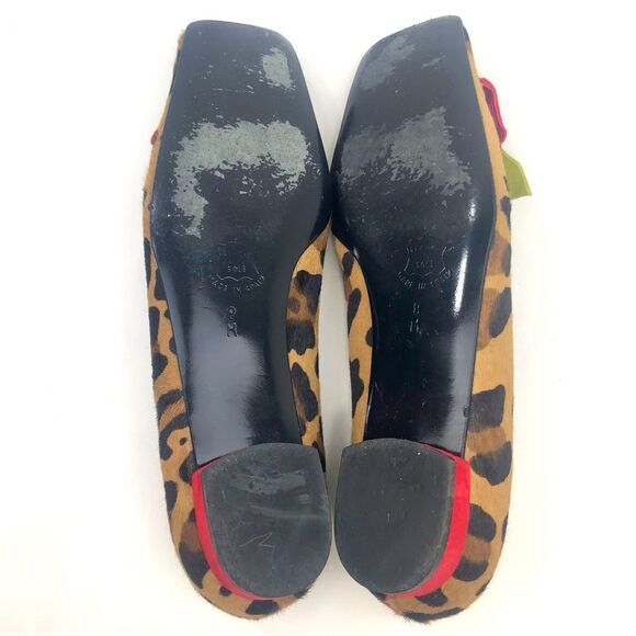 Ramon Tenza Leopard Print Flats with Red Floral Accent - Picture 13 of 16